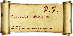 Plavsitz Fabiána névjegykártya